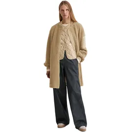Marc O'Polo Kurzmantel "aus weichem Curly-Plüsch", Damen, Gr. 32, soft mocca, Obermaterial: 100% Polyester. Füllung: 100% Polyester. Futter: 100% Polyester, unifarben, loose fit, Mäntel Kurzmantel