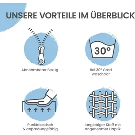 eloneo Bett und Sofa Keilkissen Grau