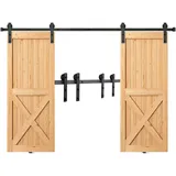 Vevor 244cm Schiebetürbeschlag I-förmig Schiebetürsystem mit 2-teiligen Schienen 150kg Tragfähigkeit Laufschiene Ideal für Schiebetüren mit Türstärke von 32-45mm, Türbreite von 1,12-1,32m