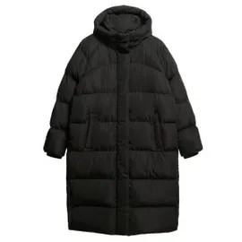 Superdry Langer Steppmantel Damen Schwarz M