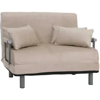 Mendler Schlafsessel HWC-K29, Klappsessel Schlafsofa Gästebett, Liegefläche 190x100cm, Stoff Chenille (370g/m2) - creme