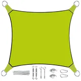 Perel Sonnensegel Quadratisch 3,6m - mit Ösenset für Balkon & Terrasse