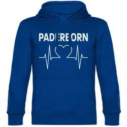 multifanshop Kapuzen Sweatshirt - Paderborn - Herzschlag - Druck weiß - Hoodie