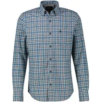 Lerros Kariertes Flanellhemd in Übergrössen - Storm Blue -