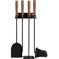 Relaxdays Kaminbesteck Set, Wandmontage Braun,Schwarz