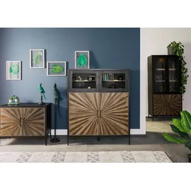 MASSIVMOEBEL24.DE Highboard 120 x 145 x 45 cm Schwarz