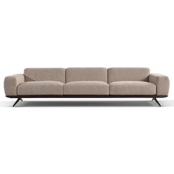 Casa Padrino Luxus Sofa Beige / Dunkelbraun 320 x 100 x H. 70 cm - Wohnzimmer Sofa - Hotel Sofa - Wohnzimmer Möbel - Hotel Möbel - Luxus Möbel - Luxus Einrichtung - Wohnzimmer Einrichtung