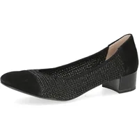 CAPRICE Damen Pumps Bast mit Blockabsatz, Schwarz (Black Comb), 38 EU / 5 UK