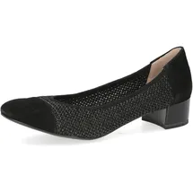 CAPRICE Damen Pumps Bast mit Blockabsatz, Schwarz (Black Comb), 38 EU / 5 UK