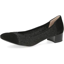 CAPRICE Damen Pumps Bast mit Blockabsatz, Schwarz (Black Comb), 38 EU / 5 UK