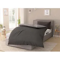 Bett1.de Bodyguard Flanell Silber/Anthrazit 155 x 220 cm + 40 x 80 cm