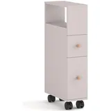 [en.casa] Nischenschrank auf Rollen 66 x 15 x 33 cm Sandfarben