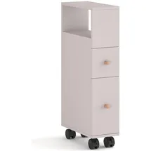 [en.casa] Nischenschrank auf Rollen 66 x 15 x 33 cm Sandfarben