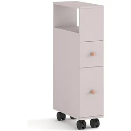 [en.casa] Nischenschrank auf Rollen 66 x 15 x 33 cm Sandfarben