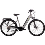 Saxonette E-Bike SAXONETTE "Quantum Sport Wave" E-Bikes Gr. 45 cm, 28 Zoll (71,12 cm), silberfarben E-Bikes