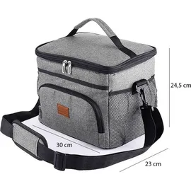 Grafner Kühltasche 15L, 2 Fächer Schultergurt Tragegriff, stabiles 900D Oxford, PEVA-Material: Wasserdicht abwaschbar beste Isolierung, Picknick ...