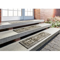 Andiamo Stufenmatte »Outdoor, 2er Set«, rechteckig, Outdoor-Stufenmatten, Stein Motiv, Gartenbereich, Außenbereich, grau