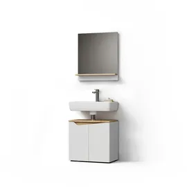 livinity® Timavo 2-tlg. Weiß/Eiche