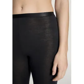 CALIDA Leggings "True Confidence", Damen, Gr. XXS (32/34), N-Gr, schwarz (ws schwarz), Feinripp, Obermaterial: 70% Wolle, 30% Seide, unifarben, normal lang, Hosen Leggings, wärmend, elastisch, Feinripp-Qualität, atmungsaktiv, weich
