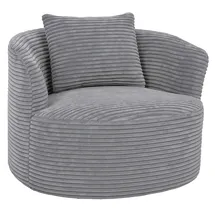 Mendler Sessel HWC-P18 Cord 100 x 66 x 86 cm Weiß mit Kissen