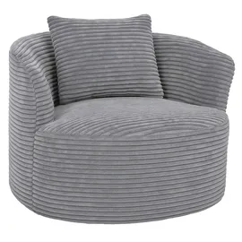 Mendler Sessel HWC-P18 Cord 100 x 66 x 86 cm Weiß mit Kissen