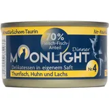 MOONLIGHT Katzennassfutter Nr. 4 Thunfisch, Huhn, Lachs 80 g