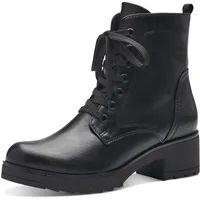 Marco Tozzi Damen Stiefeletten zum Schnüren mit Blockabsatz mit Reißverschluss, Schwarz 40 EU