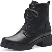 Marco Tozzi Damen Stiefeletten zum Schnüren mit Blockabsatz mit Reißverschluss, Schwarz 40