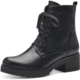 Marco Tozzi Damen Stiefeletten zum Schnüren mit Blockabsatz mit Reißverschluss, Schwarz 40