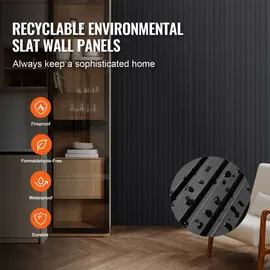 Vevor Akustikplatte VEVOR Mattschwarz 8 St. 245,0 x 16,6 cm