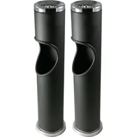 Novaliv Aschenbecher 2x Standaschenbecher für draussen Schwarz 46,5cm hoch