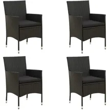 vidaXL Gartenstuhl 56,1 x 73,7 x 55,1 cm schwarz 4 St.