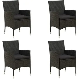 vidaXL Gartenstuhl 56,1 x 73,7 x 55,1 cm schwarz 4 St.
