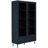 Finori Vitrine blau , Maße cm, stehend, Wohnzimmer, Wohnwände, Vitrinenschränke