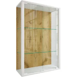 VCM Wandvitrine Glas Udina M 60 x 25 x 80 cm Weiß