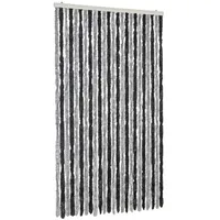 VidaXL Fliegenvorhang Grau und Schwarz 100x200 cm Chenille
