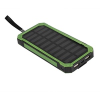 Xiuganpo Solar Power Bank 20000 MAh, Zwei USB Ports, Solarladegerät, Tragbares Ladegerät, DIY Kit, Kompatibel mit 606090/909060/7565121 Polymer Akku(Grün)