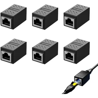 RJ45 Kupplung 1000 Mbps, 6 Pcs Netzwerkkabel Verbinder Cat7/Cat6a/Cat5e, LAN Kabel Verlängerung Netzwerkkabel Ethernet Adapter, Kompatibel zu Cat8, Cat7, Cat6, Cat5
