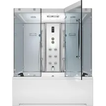 SeniorBad Kombination Badewanne Dusche K80-WS-EH-B-SC-EA Duschtempel 180x100 cm aktive Schlauch-Reinigung - Weiß