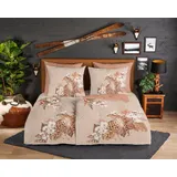 Muller Textil Wendebettwäsche Floral Beige 135 x 200 cm + 80 x 80 cm