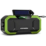 Kavolet Solar Radio, Tragbar Kurbelradio Dynamo Radio mit AM/FM, 5000mAh Power Bank Ladegerät Blitzlicht, LED Taschenlampe, SOS-Alarm für Notfall Outdoor, Outdoor-Camping-Überlebensradio