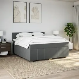 vidaXL Boxspringbett 180 x 200 cm Dunkelgrau