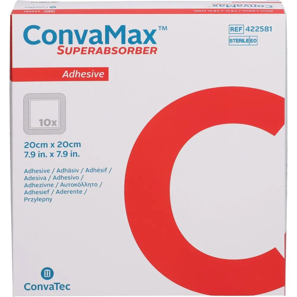 CONVAMAX Superabsorber adhäsiv 20x20 cm 10 St