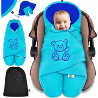 Kidiz KIDIZ® Baby Einschlagdecke Babyschale Winter Herbst Babydecke mit Kapuze & Tasche Universal Fußsack kompatibel mit Maxi-Cosi, Römer, Buggy, Kinderwagen & Autositz isolierend gegen Wind, Nässe & Kälte