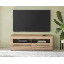 INOSIGN Lowboard INOSIGN "modernes TV-Unterteil, Kommode in Eiche Evoke oder weiß", braun (eiche evoke), B:140cm H:47cm T:42cm, FSC-zertifizierter Holzwerkstoff, Sideboards, Lowboard, schwarze Stangengriffe, ausreichend Stauraum, vielseitig einsetzbar