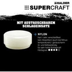 Halder Schonhammer SUPERCRAFT L.305mm Kopf-D.40mm STA hart splitterfrei Nyl.weiß