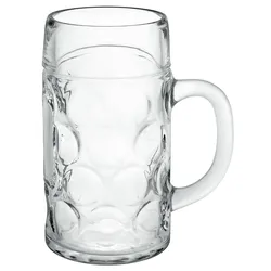 6er Set Van Well Bierkrug 1000 ml Glas Transparent Klar