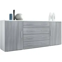 Vladon Sideboard, Anthrazit, 166x72x35 cm, Wohnzimmer, Kommoden & Sideboards,