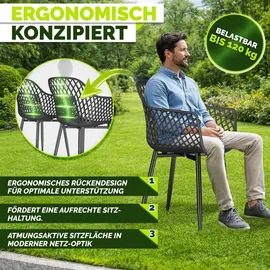 tillvex Gartenstuhl 6er Set 6 x 60 x 90 cm schwarz