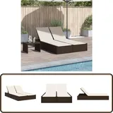 Vidaxl - Doppel-Sonnenliege mit Auflagen Braun Poly Rattan - Doppel-Sonnenliege - Gartenliege - Lounge Chair - Rattan Liege - Outdoor Lounge